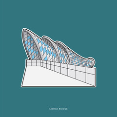 Vector illustration of Saloma Bridge in Kuala Lumpur, Malaysia
