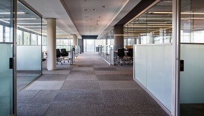 office space real estate modern office with glass partitions