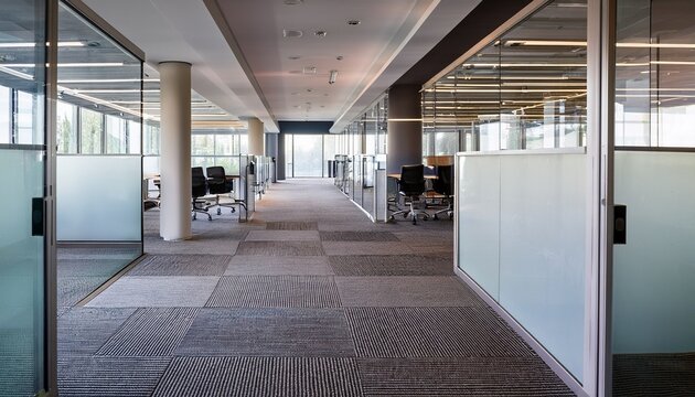 office space real estate modern office with glass partitions
