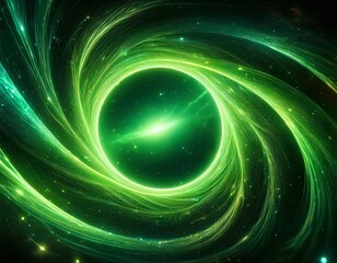 cosmic green energy ring in swirling nebula abstract sci fi space background space nebula galaxy cosmic universe green