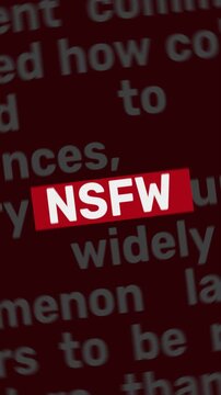 4K animated video NSFW Warning with a bold red highlight. Ideal for internet safety, content warnings, digital ethics, and online policy explanations.