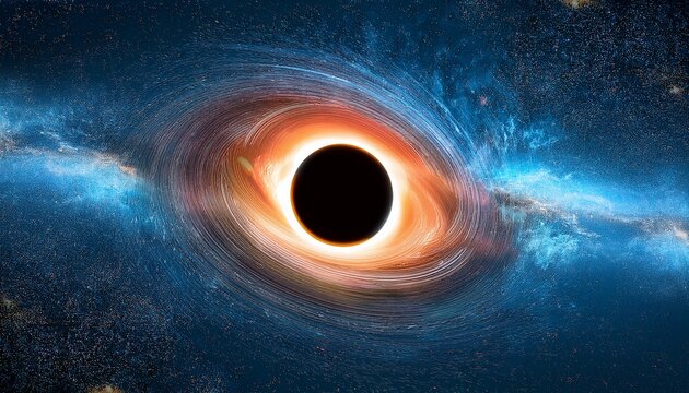 cosmic black hole with accretion disk black hole space astronomy universe cosmos nebula stars cosmic deep space science