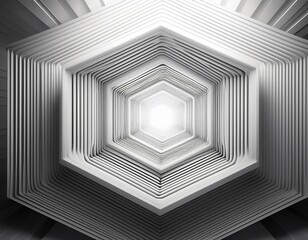 Obraz premium modern minimal white honeycomb or hexagon geometry fading tunnel background