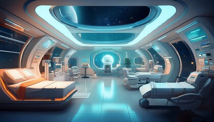 Fototapeta premium a futuristic space hospital
