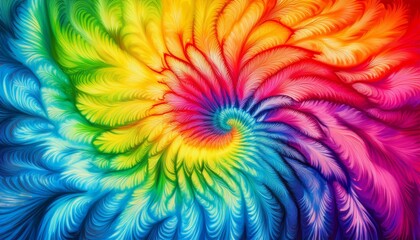 rainbow coloured psychedelic tie dye spiral pattern background