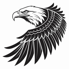 Obraz premium Tribal eagle head and wing with ornate patterns