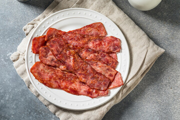 Homemade Cooked Healthy Turkey Bacon