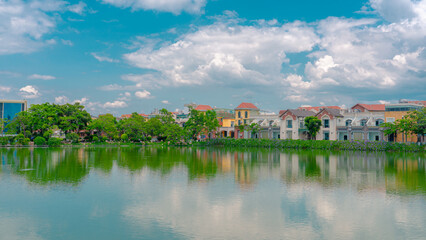 Obraz premium panorama of the river and the city