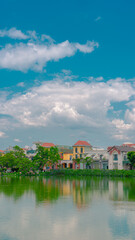 houses on the river bank