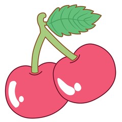 cherry with leaf