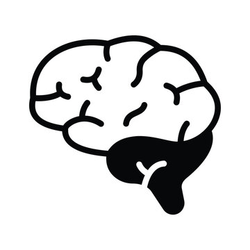 An editable glyph icon of brainstem nervous system