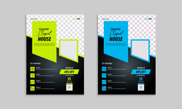 Business flyer design template set, corporate creative business flyer design, business vector template design