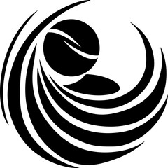 Sport and athlete logo black and white vector illustration