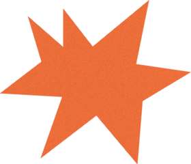 textured orange paper sticker in the shape of a star