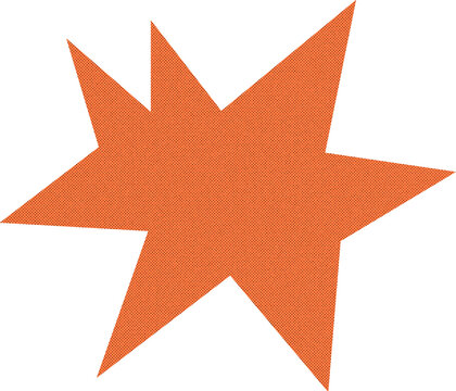 textured orange paper sticker in the shape of a star - Powered by Adobe