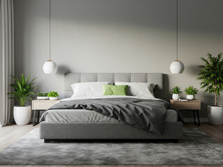 Modern interior room with beautiful plants