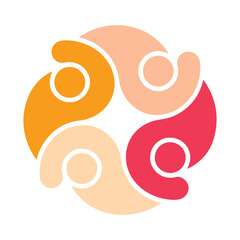 Community Unity Abstract Logo – People in Circle Symbol Vector Design