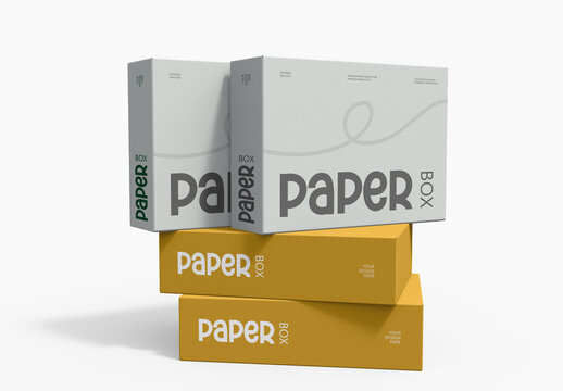 Stacked Paper Box Mockup