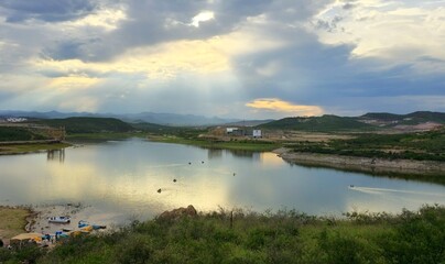 lake and mountains in Chihuahua, Mexico