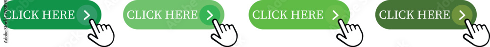 Fototapete Click Here Button Icon set.Pointer Click button. Modern action button mouse click symbol. Computer mouse click cursor or Hand pointer symbol. Cursor arrow icon. Clicking finger. Vector illustration.