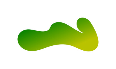 Green to yellow gradient abstract organic shape with smooth curves for background design or modern accents
