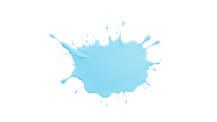 Fototapeta premium Abstract pale blue paint splatter shape transparent isolated background Art brush stroke vibrant tas