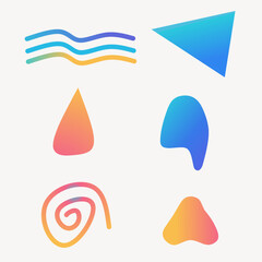 Colorful gradient abstract shape collection