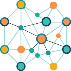  flat vector network nodes connected by gradient