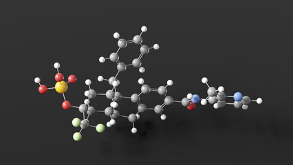 fosdagrocorat molecule 3d, molecular structure, ball and stick model, structural chemical formula anti-inflammatory agents
