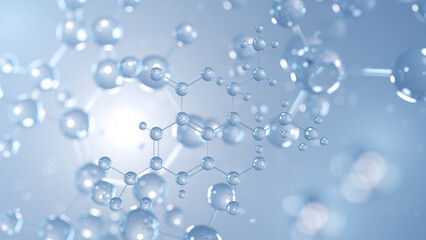 trifluralin molecular structure 3d, herbicide structural chemical formula view from a microscope
