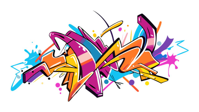 Colorful graffiti art vector design urban street style illustration abstract spray paint artwork vibrant