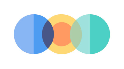 Overlapping circles graphic design vector illustration for website banner and presentation background use