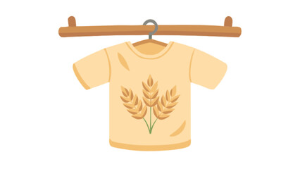 Organic cotton t shirt wheat design sustainable fashion apparel eco friendly clothing casual wear style