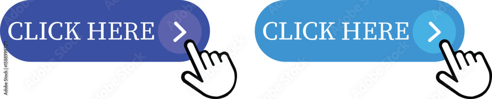 Aufkleber click here button icon set.pointer click button. modern action button mouse click symbol. computer m