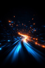 Obraz premium Technological light and particle background