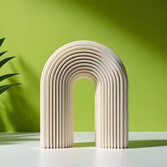 Fototapeta premium Modern minimalist arch sculpture home decor aesthetic room decor shelf decor table decor object art