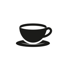 Solid Black Coffee Cup – Silhouette Icon
