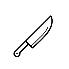 Chef Knife Outline Icon – Sharp Kitchen Blade Tool
