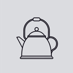 Teapot Line Drawing – Simple Kitchenware Outline
