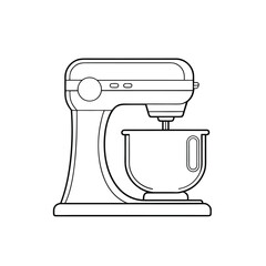 Kitchen Stand Mixer Line Art &ndash; Outline Style
