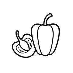 vector illustration of a red pepper