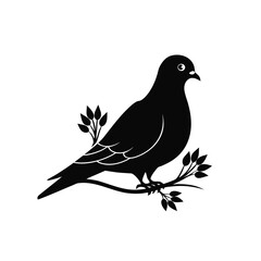 Minimal Bird on Branch – Silhouette Art
