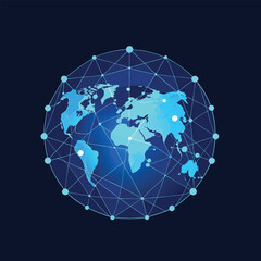 Digital Earth Network Globe &ndash; Technology Illustration