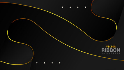 luxury golden ribbon background