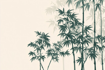 Traditional Japanese Bamboo Pattern on Light Background