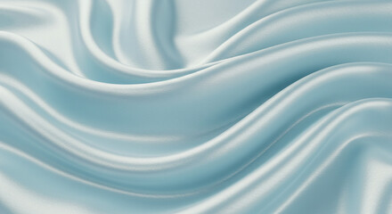 Obraz premium Elegant Blue Silk Fabric Texture Background Luxurious Smooth Wave Cloth