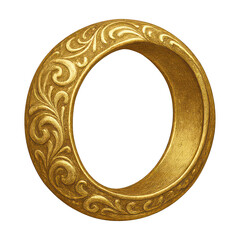 Obraz premium PNG Elegant gold ornate letter
