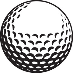 Golf Ball Icon on Black and White Vector Backgrounds