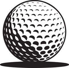 Golf Ball Icon on Black and White Vector Backgrounds