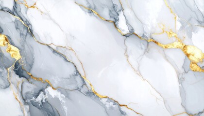 Elegant White Marble Texture With Golden Veins and Luxurious Background